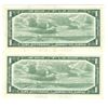 Image 2 : TWO 1954  Consecutive $1.00 Notes #VZ3933042-43