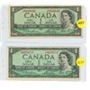 Image 1 : TWO 1954 - $1.00 Notes #YF4474717 & YF5669642