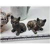Image 2 : Décor items - Tiger head bust, vase & 2 cat figures