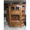 Image 1 : oak cornered buffet hutch display cabinet 72"L x 74" T x 23" depth