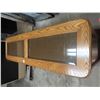 Image 2 : beautiful oak console tablewith glass top  54"L x 26" T x 15"w