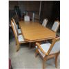 Image 1 : 86x41 oak table with six chairs , king and queen chairs gorgeous set