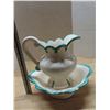 Image 2 : Vintage green and white water pitcher and basin