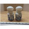 Image 1 : Pair of vintage milk glass jar with stoppers- made in belgium