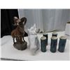 Image 1 : Ceramic ram on rock, horse head and 5 vases