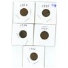 Image 1 : Lot of 5 ( 1932-36) canadian small pennies