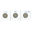 Image 1 : Lot of 3 (1916-1918) canadian silver quarters