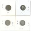 Image 2 : Lot of 4 ( 1938-39 and 1967-68) silver dimes
