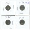 Image 1 : Lot of 4 ( 1974-75 and 1979-80) canadian dimes