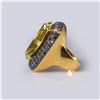 Image 3 : 18k Yellow Gold Lemon Quartz & Black Diamond Cocktail Ring by Carlo Rici