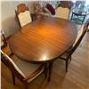 Image 2 : Stunning Walnut Dining Table w/ 4 Chairs & 2 Extender Leafs 52x42x31