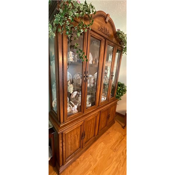 Beautiful Walnut China Hutch Cabinet 65x18x85