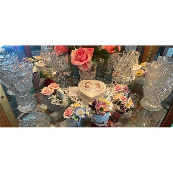 Princess Di & Prince Charles Trinket Box Crystal Stemware & More