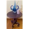 Image 1 : Unique Lavender Colored Accent Table w/ Artistic Candy Dish & Candle