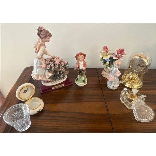 Assortment of Decorative Collectable Figurines Trinket Box & More