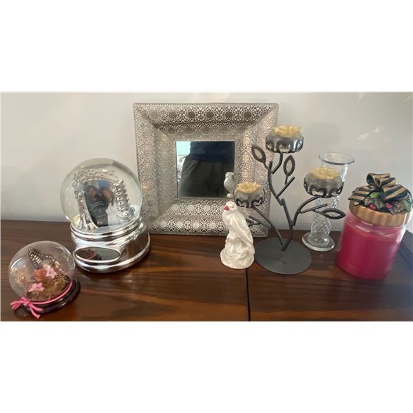 Snow Globes Decoratrive Mirror Candle Holder & More