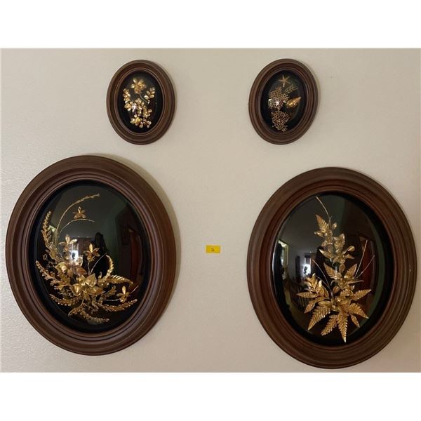 Hawaiian Flower Art 11x12 Gold Wall Hanging