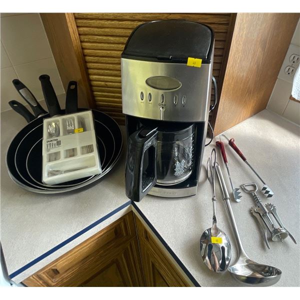 Stainless Steel Coffee Pot Frying Pan Collection w/ Serving Tools