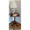Image 1 : Small Mahogany Wood Accent Table w/ Contents 21T Lamo Clock & More