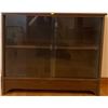 Image 1 : Mid Century Sliding Glass Console Table Book Case 36x12x31