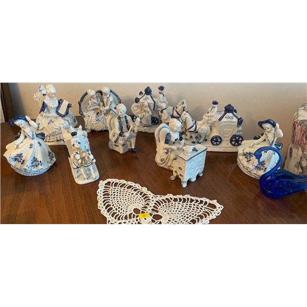 Royal Blue Ceramic Miniatures Collection Figurines