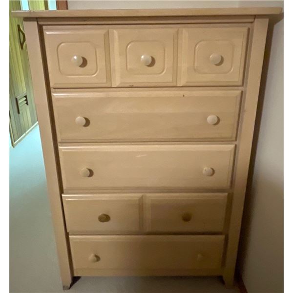 32x13x47  5 Drawer Naked Oak Dresser