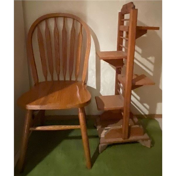 18x24 Wood Plant Stand w/ Chair