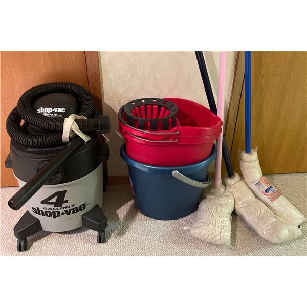 Assortment of Brand New Cleaning Tools & Products Wet/dry Shopvac Mops &More