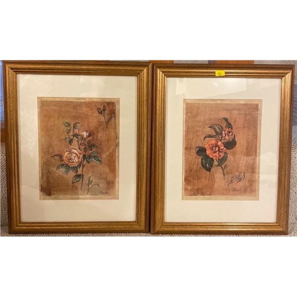 13x17 Decorative Floral Wall Hangings Metallic Frames