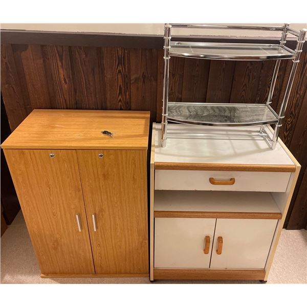 Portable Household  Storage Vessels Microwave Stand Keyed Gun Locker & More