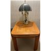 Image 1 : 24x27x21 Cedar End Table w/ Brass Touch Lamp