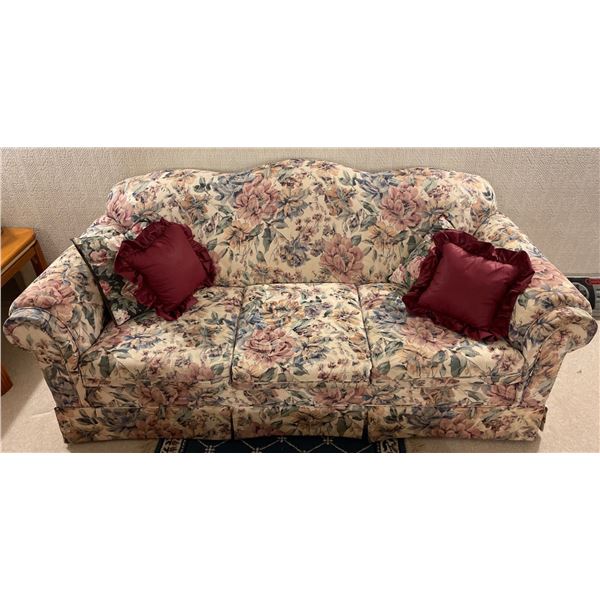 Vintage Floral Print 3 Seat Sofa76x36c38