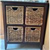 Image 1 : Mahogany Wood Console Table w/ 4 Removable Basket Drawers 34x16x41