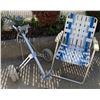 Image 1 : Retro Lawn Chair & Golf Club Caddy on Wheels