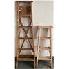 Image 1 : Pair of Wood Ladders 6 & 4 Feet Tall