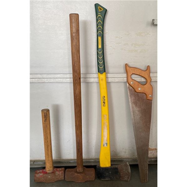 Lumberjacks Essentials Axe Saw & Sledge Hammers