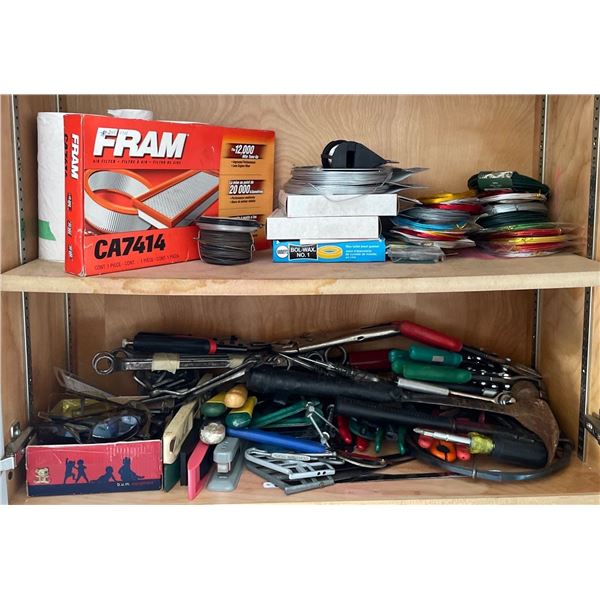 Assorted Rolls Of Wire Jab Saws Tin Snips Vice Grips & More