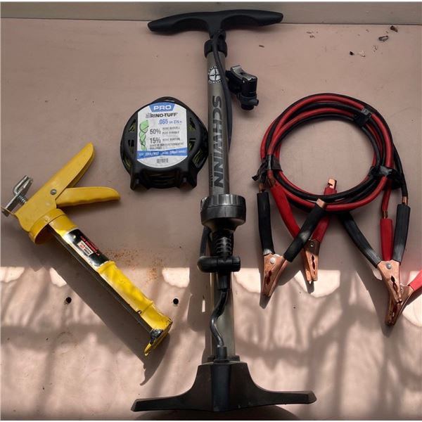 Booster Cables Foot Pump Chauking Dispenser & More