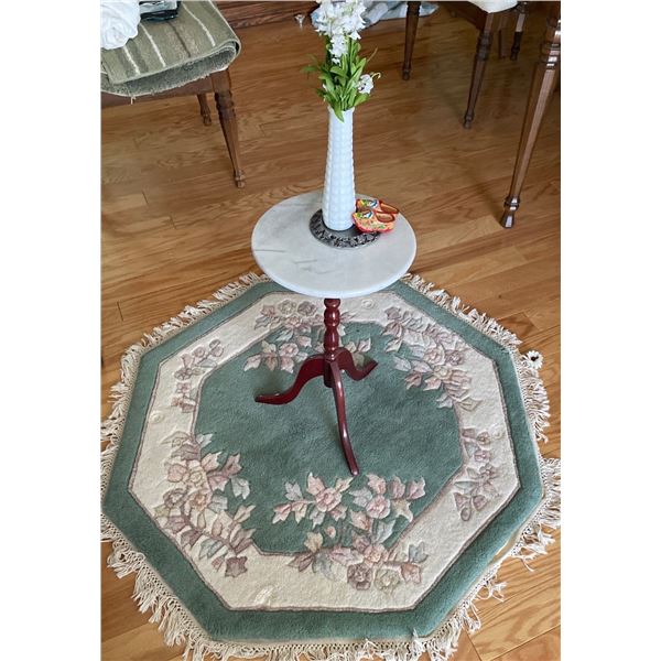 Marble Top Mahogany Side Table 14x27