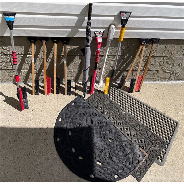 Ice Scraper Collection w/  Rubber Entrance Mats