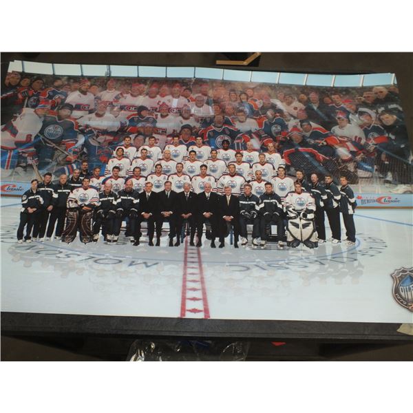Two Edmonton Oilers 2003 Heritage Classic Team Photo Prints