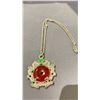 Image 2 : IRON RED AGATE DISC INSET PENDANT
