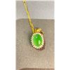 Image 2 : SPINACH GREEN JADEITE PENDANT NECKLACE