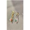 Image 2 : PAIR OF STONE INSET FEATHER EARRINGS