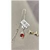 Image 2 : STERLING SILVER CHAIN RED GARNET NECKLACE, RETAIL $ 310