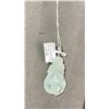 Image 2 : STERLING SILVER CHAIN CELADON JADEITE NECKLACE, RETAIL $ 380, GROSS WEIGHT 11.3 G