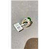 Image 2 : GREEN JADEITE STERLING SILVER RING, GROSS WEIGHT  13.3 G, RETAIL $450