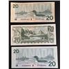 Image 2 : 3 $20 CANADIAN BILLS FROM VARIOUS YEARS