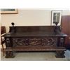 Image 1 : *OS* HEAVILY CARVED 1880S LIDDED STORAGE BOX 79 X 24 X 45