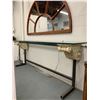 Image 1 : *OS* ANTIQUE ARCHITECTURAL COMPONENTS & METAL BASE HALL TABLE WITH ADJUSTABLE FEET,